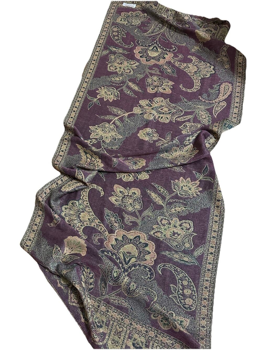 PASHMINA Women’s Scarf 100% Paskmina with Fringe Measures “27X70”